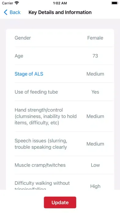 Ảnh chụp màn hình của goALS Caregivers App