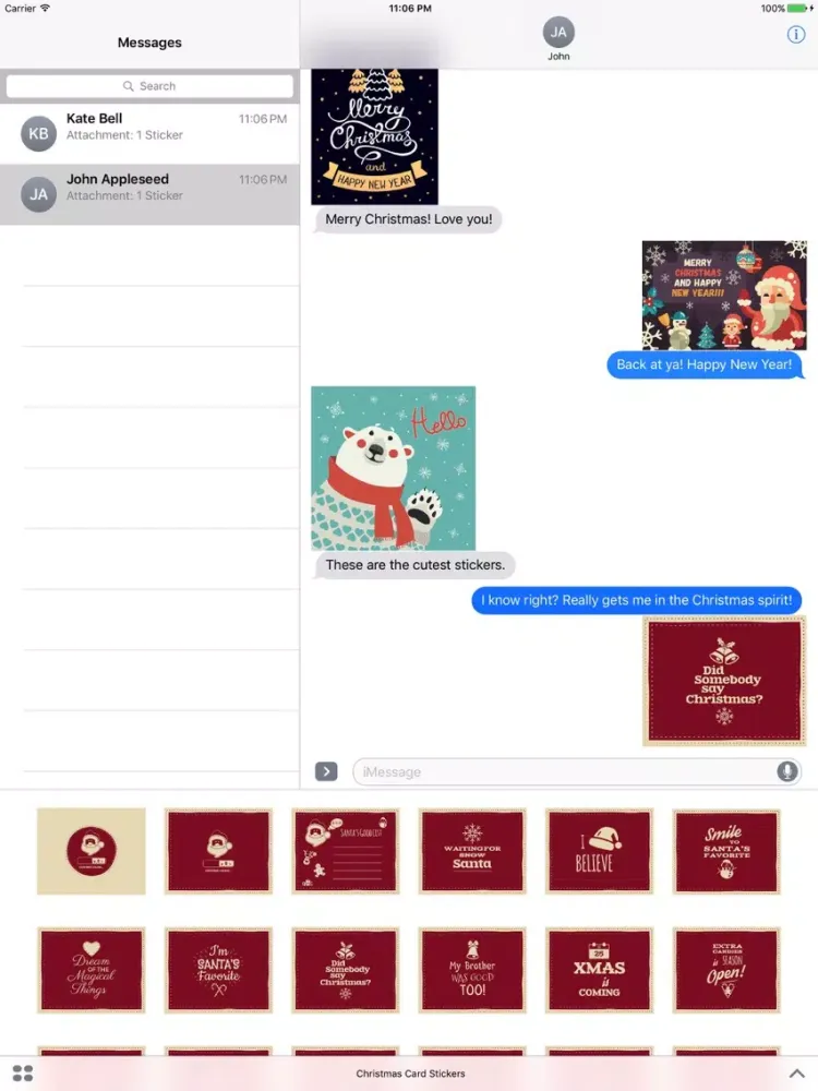 Christmas Card Stickers iPad  スクリーンショット