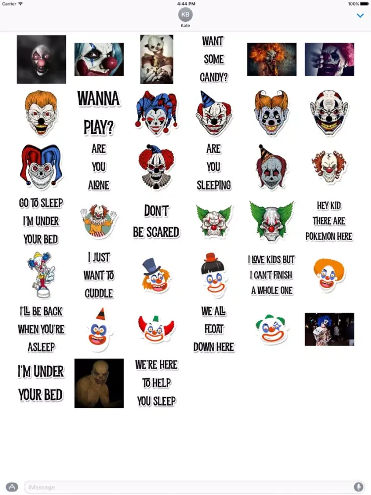 Creepy Clown Stickers iPad  スクリーンショット