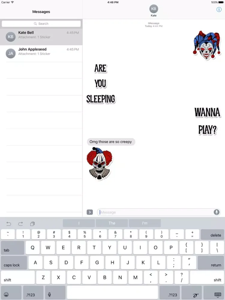 Creepy Clown Stickers iPad  スクリーンショット