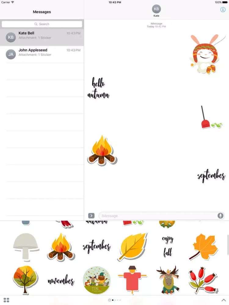 Hello Autumn Stickers iPad 應用截圖