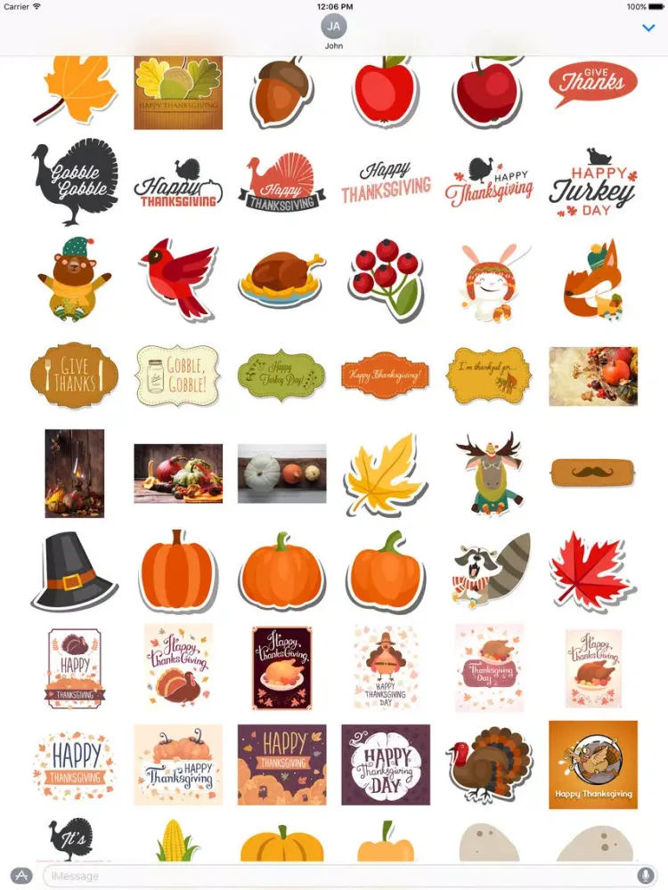 Hello Thanksgiving Stickers iPad  Screenshots