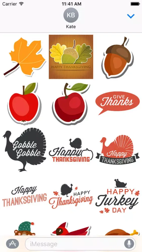 Hello Thanksgiving Stickers Screenshots