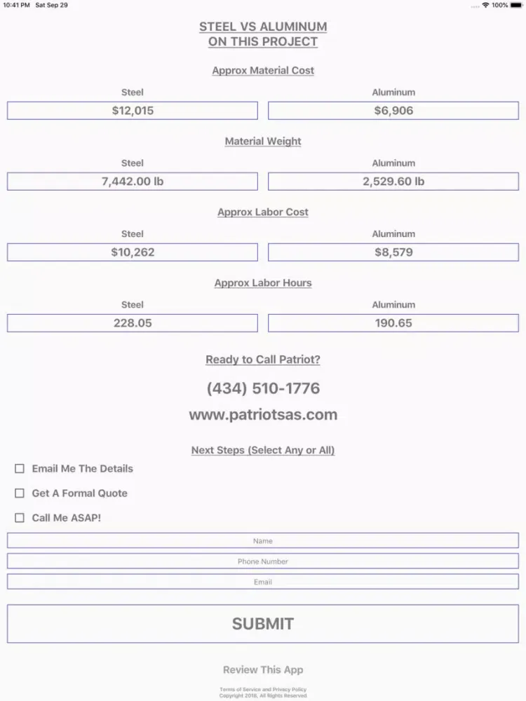 Скриншоты Conduit Savings Calculator iPad 