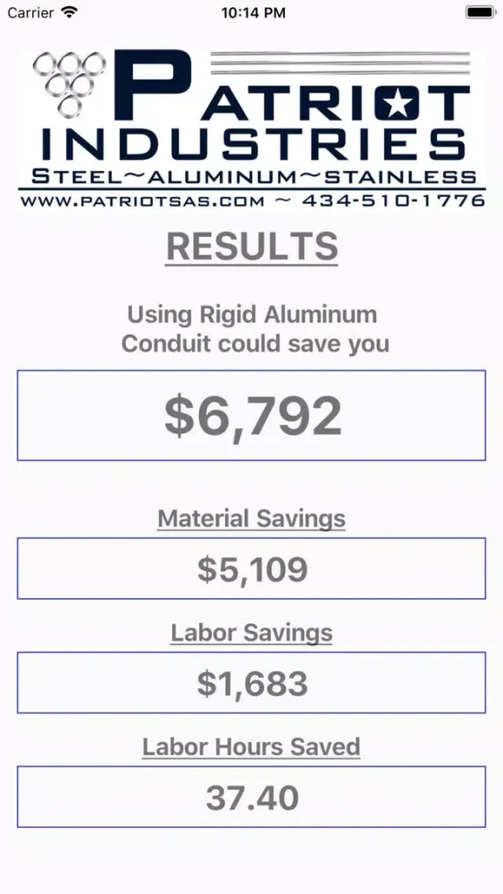 Скриншоты Conduit Savings Calculator