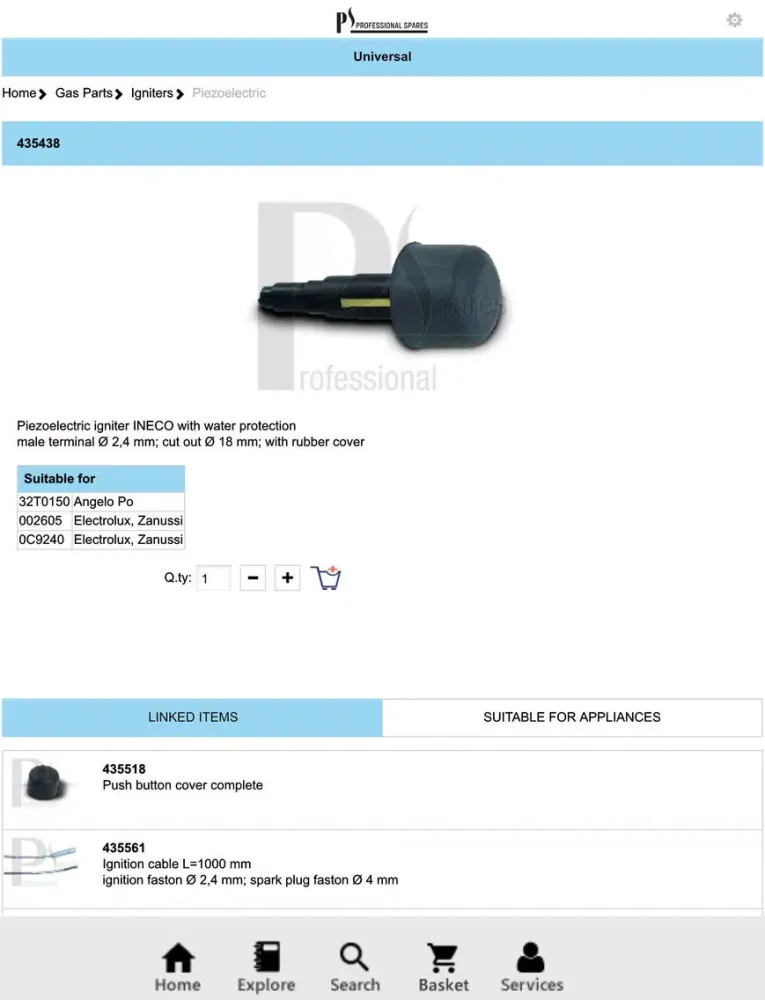 Professional Spares iPad  Ekran Görüntüleri