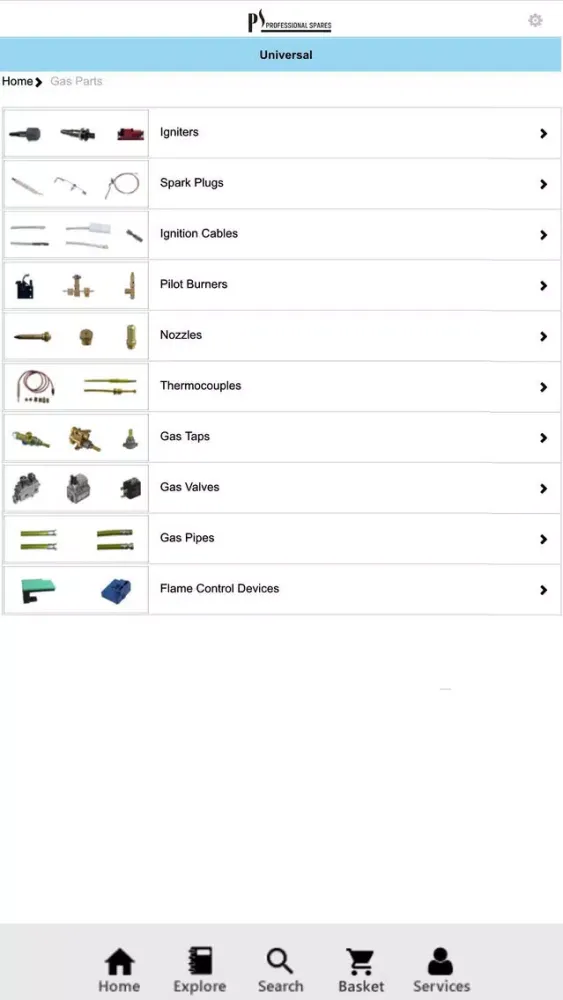 Professional Spares Ekran Görüntüleri