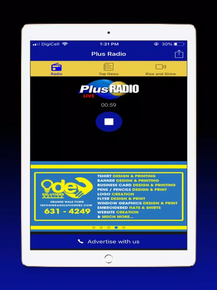 Screenshot di Plus Radio Belize iPad 
