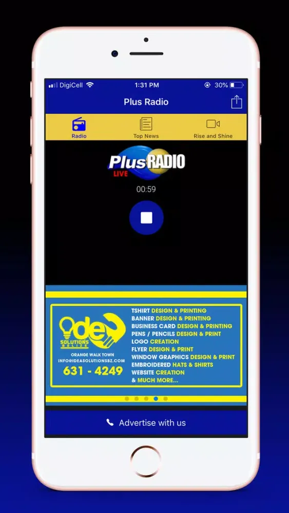 Screenshot di Plus Radio Belize