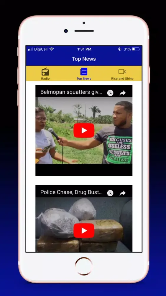 Screenshot di Plus Radio Belize