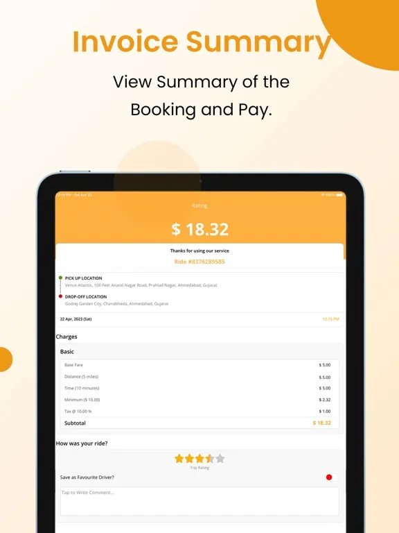 ProTaxi User iPad  스크린샷