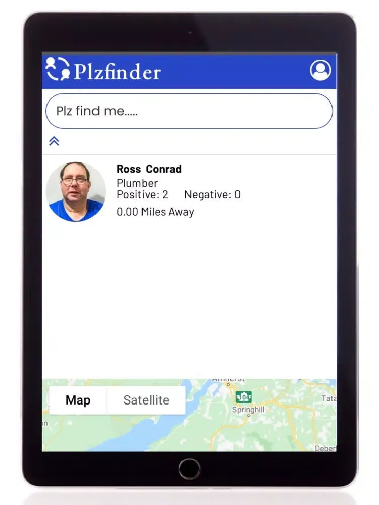 Tangkapan skrin Plzfinder iPad 