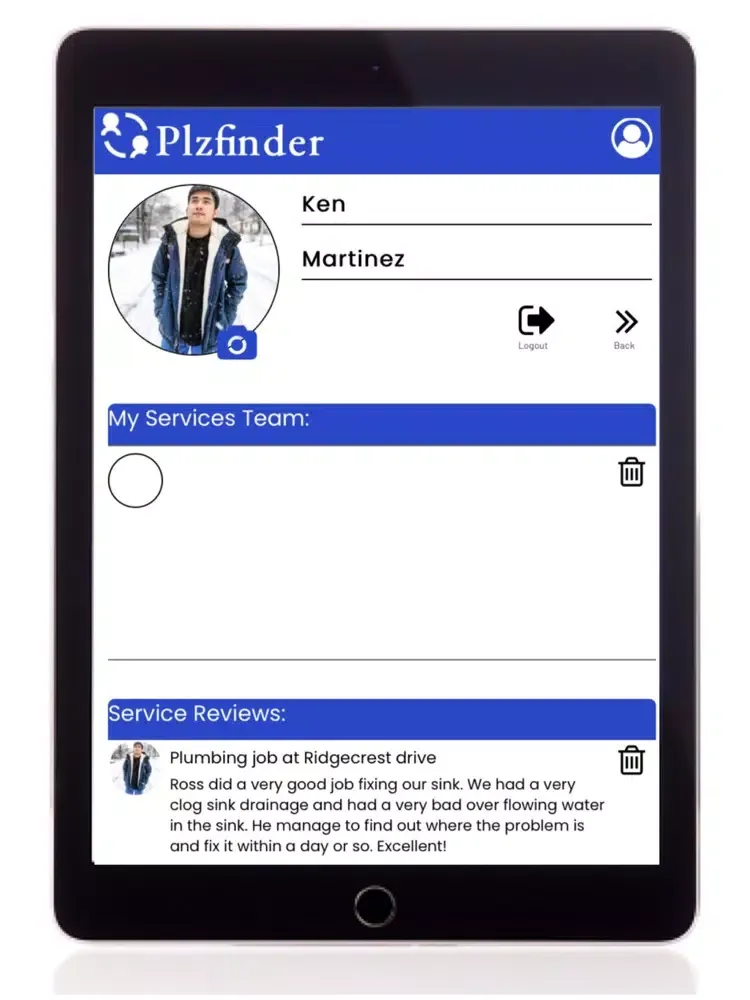 Tangkapan skrin Plzfinder iPad 