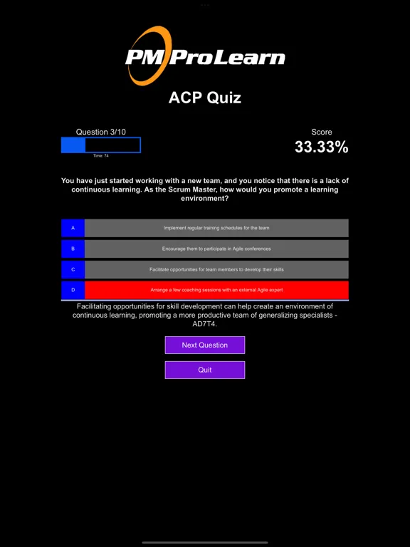 ProQuiz PMI-ACP iPad 应用截图