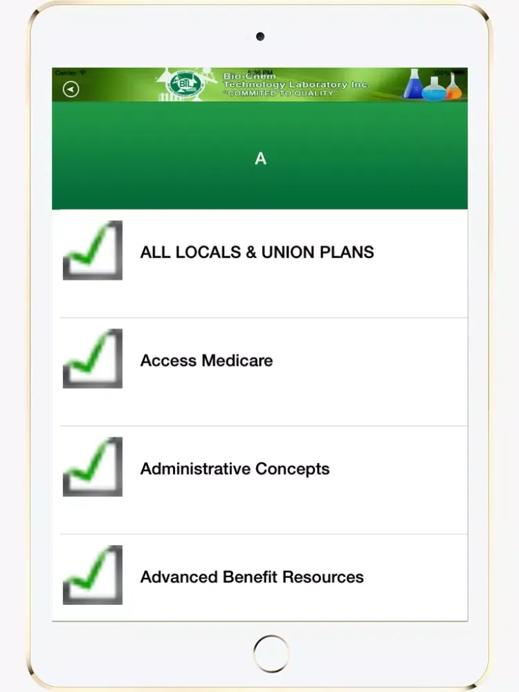 Bio Chem Tech Lab Inc. iPad  Screenshots