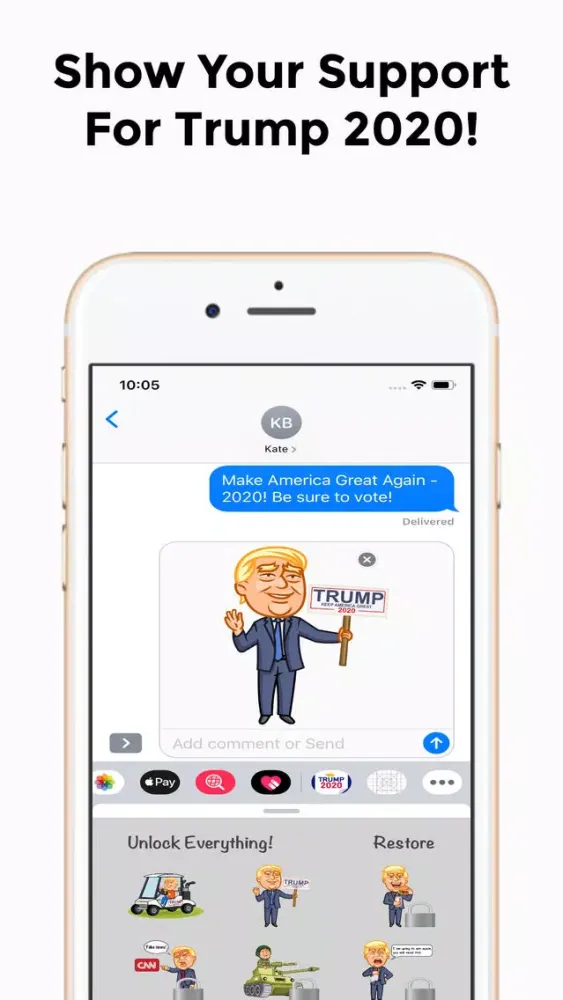 Скриншоты Donald Trump 2020 Sticker Pack