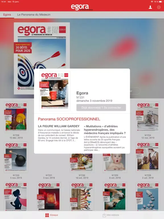 Tangkapan skrin Egora hebdo iPad 