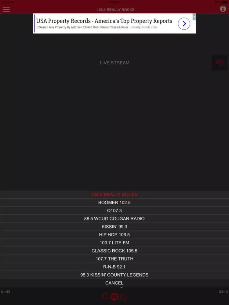 106.9 Rocks iPad 应用截图