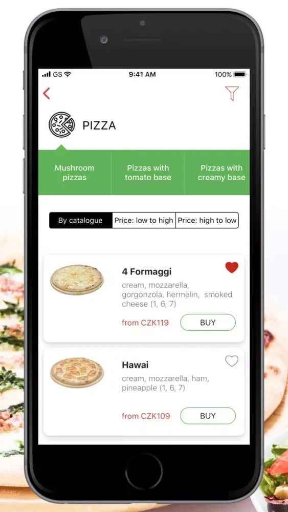 Ảnh chụp màn hình của Caruso Pizza & Pasta delivery