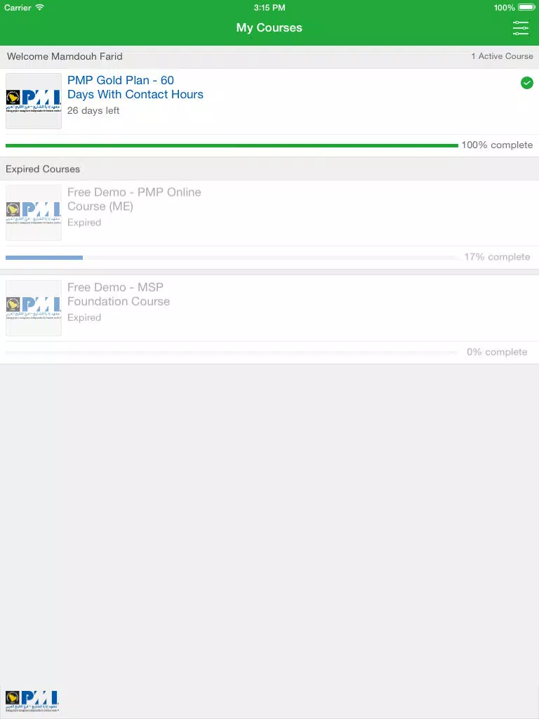 PMI Arabian Gulf Chapter Online PMP iPad 应用截图