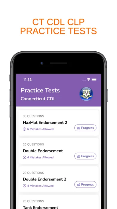 Connecticut CT CDL Permit Prep应用截图