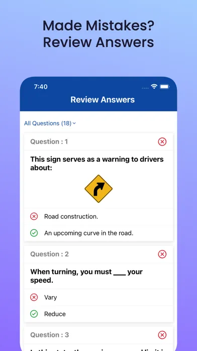 Zrzuty ekranu Connecticut CT DMV Permit Test
