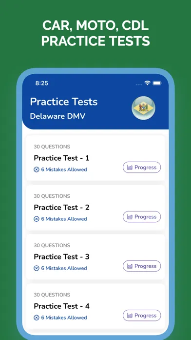 Delaware DE DMV Permit Test स्क्रीनशॉट