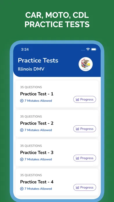 Illinois Permit Test Practice Screenshots