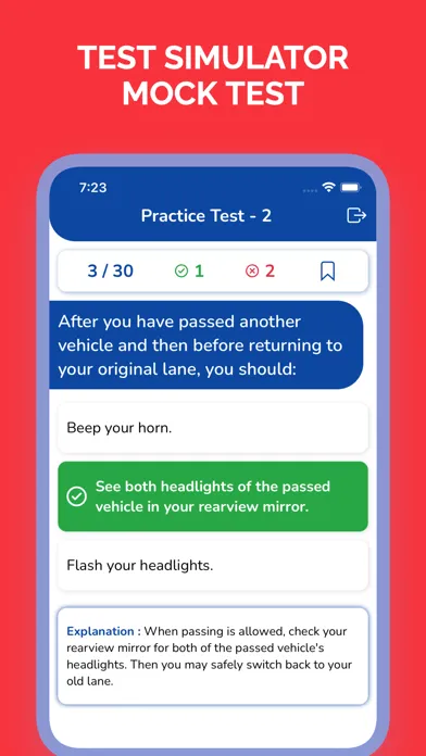 Tangkapan layar Mississippi MS DMV Permit Test