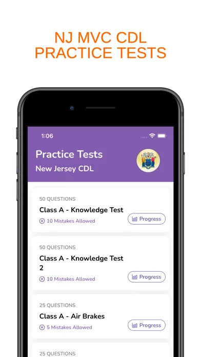 تصاویر New Jersey NJ CDL Permit Test