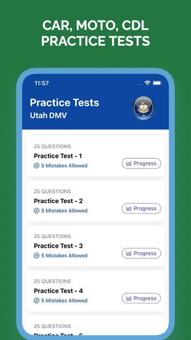 Capturas de pantalla de Utah DMV Practice Test