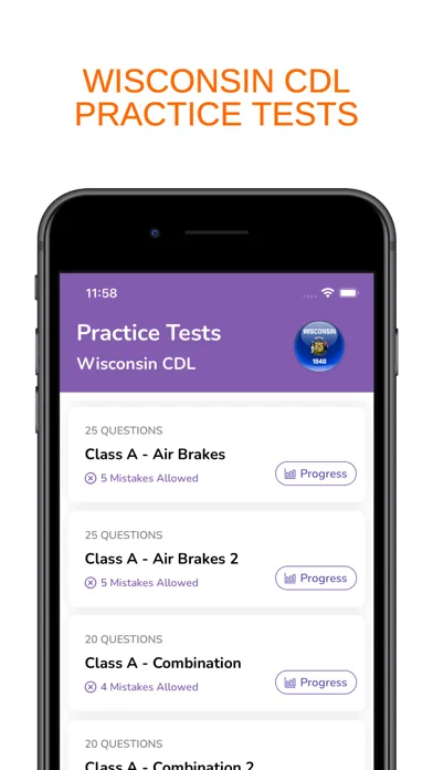 تصاویر Wisconsin WI CDL Permit Test