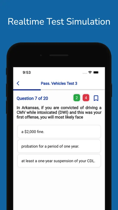 Capturas de pantalla de Arkansas CDL Permit Practice