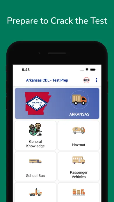 Capturas de pantalla de Arkansas CDL Permit Practice