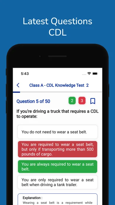 Colorado CDL Permit Practice سکرین شاٹس