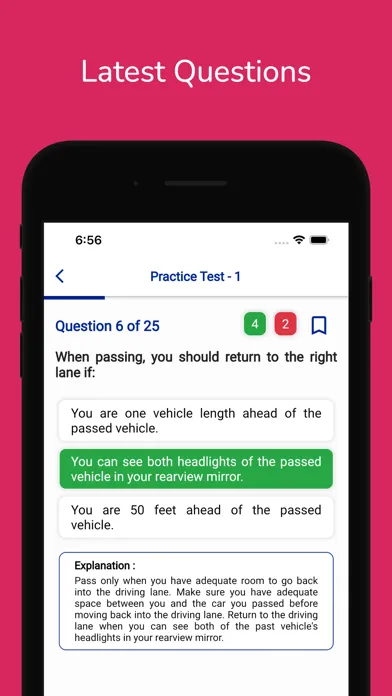 Capturas de pantalla de Columbia DMV Permit Practice