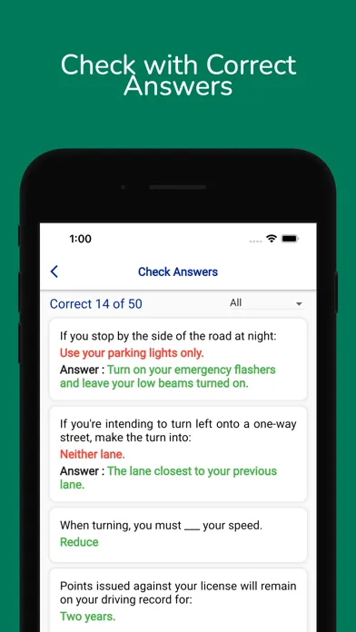 Indiana BMV Permit Practice Screenshots