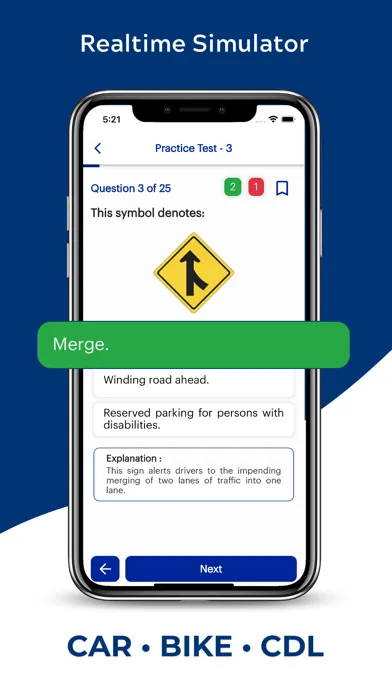 Captures d'écran de Kansas DMV Permit Practice