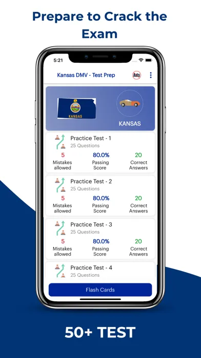 Captures d'écran de Kansas DMV Permit Practice