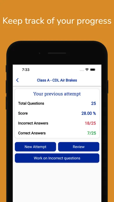 Kentucky CDL Permit Practice Screenshots