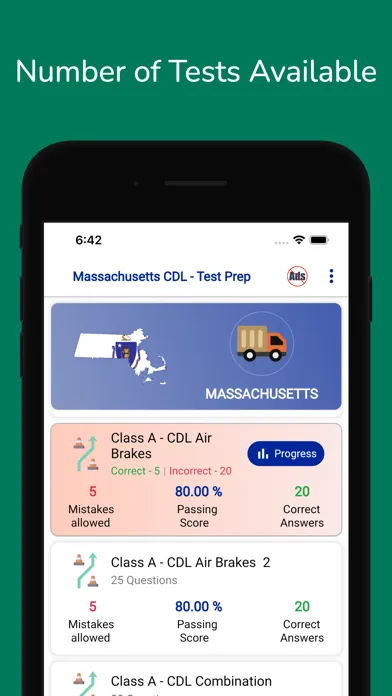 Massachusetts CDL Permit Test سکرین شاٹس