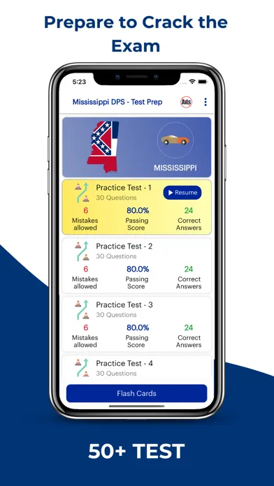 Capturas de tela do Mississippi DPS Prep Test