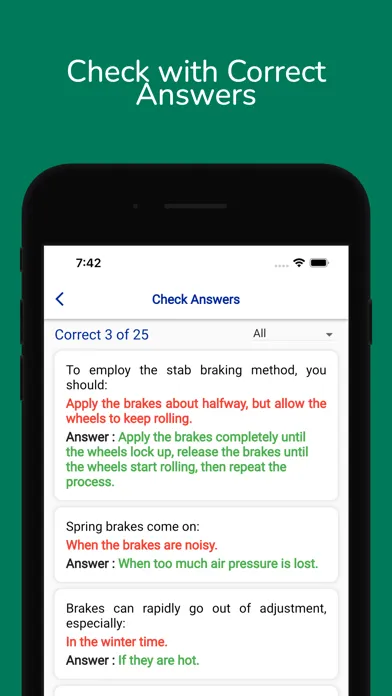 Mississippi CDL Permit Test Screenshots
