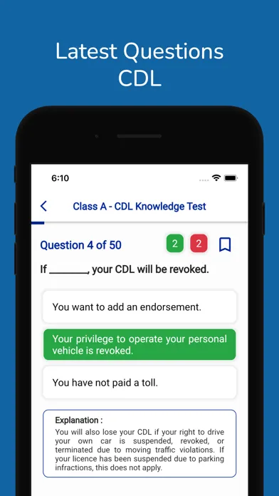 Nevada CDL Permit Practice Screenshots