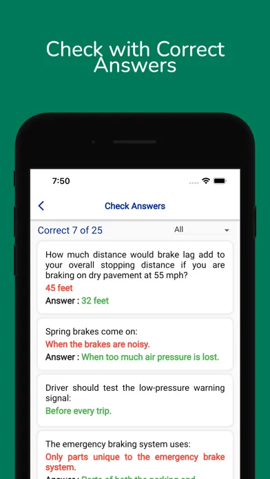 Nevada CDL Permit Practice Screenshots