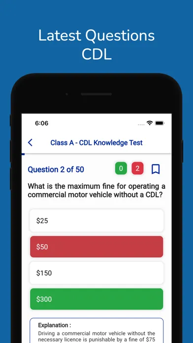 Ảnh chụp màn hình của New York CDL Permit Practice