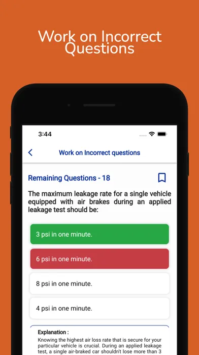 North Carolina CDL Permit Test Screenshots