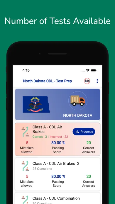 North Dakota CDL Permit Test स्क्रीनशॉट