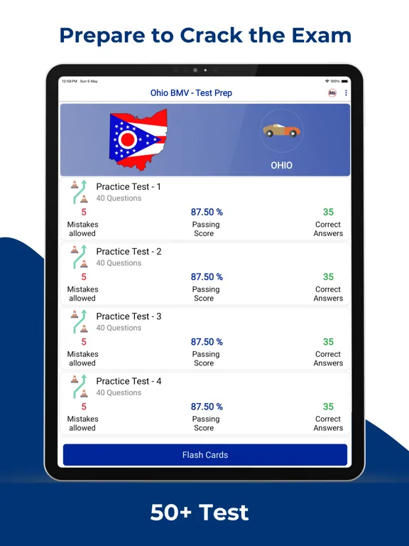 Ohio BMV Permit Practice Prep iPad  स्क्रीनशॉट