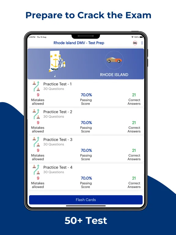 Rhode Island DMV RI Permit iPad  स्क्रीनशॉट